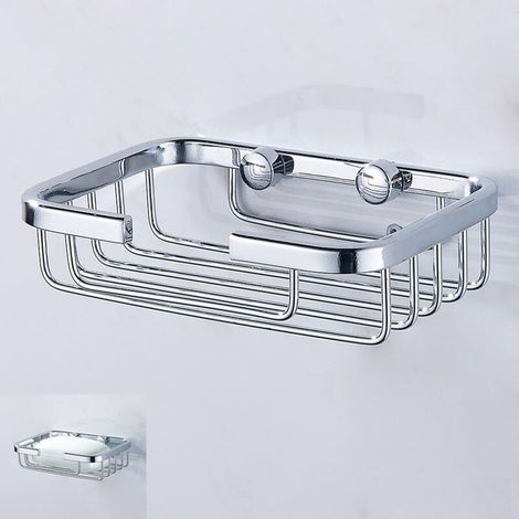Portasapone in acciaio inox da 2 pezzi, portasapone da doccia a parete, contenitore per sapone, cestino per sapone in filo metallico (1/4)
