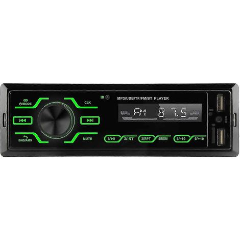 Autoradio avec système mains libres Bluetooth, autoradio universel 1-DIN avec microphone intégré, compatible avec les cartes USB/TF/SD et les lecteurs MP3 (1/5)