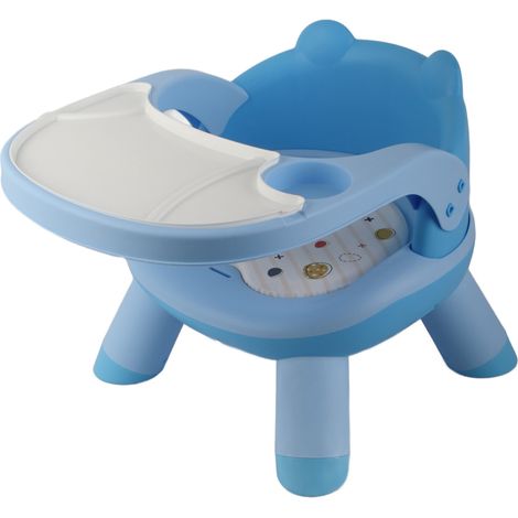 Chaises de salle à manger pour enfants, coussin confortable et sonore, siège rehausseur multifonctionnel, léger et sécuritaire pour bébés et enfants (bleu). (1/5)