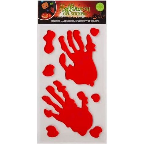 Stickers de fenêtre Halloween en gel - Rouges - Réutilisables - Décoration de vitre - Accessoire d'Halloween