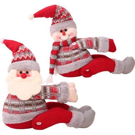 2pcs Embrasses de Rideaux de Fenêtre en Tissu Motif Personnage de Neige et Père, Design Multi-Usage Crochet et - MMCD-ZGL-05064 (1/5)