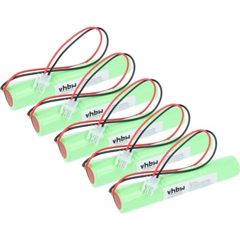 vhbw 5x batería compatible con BAES OVA TD210331 vía de evacuación (2500 mAh, 3,6 V, NiCd)