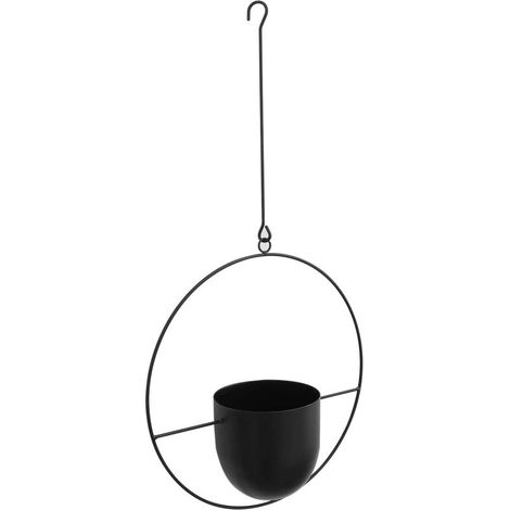 1 Pot suspendu en fer forgé, design moderne, support mural ou plafond, pour intérieur, balcon, véranda (1/5)