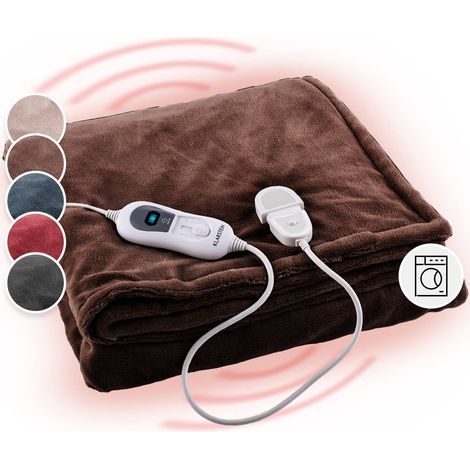 XL Electric Heated Blanket for 2 People (180x151 cm), Heated Throw, Machine Washable Duvet, 120W, 3 Temperature Settings, 3-Hour Timer, Wireless Electric Heated Mattress Topper for Sofa and Bed