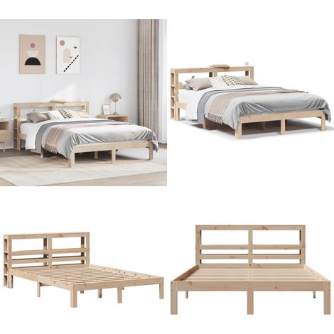 Bettgestell mit Kopfteil ohne Matratze 120x190 cm - Holzbettgestell - Kopfteil (1/5)