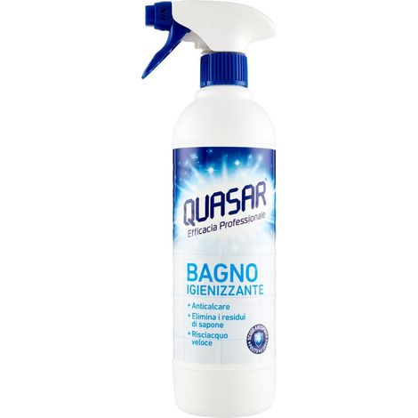 QUASAR SPRAY BAGNO IGIENIZZANTE 580 ML RIMUOVE RESIDUI DI SAPONE OKY (1/5)
