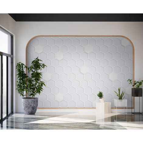 Papier peint geometrique nids dabeille lumineux - 150 x 250 cm (1/2)