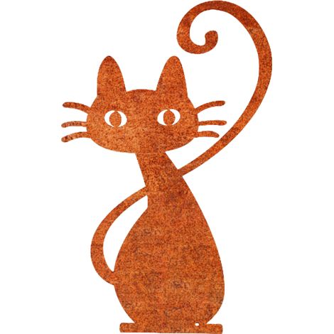 Déco jardin : Chat Simone Métal - Acier brut poli 45 cm (1/3)