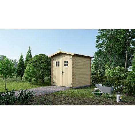 Casetta da giardino in legno - 4m2 - 2x2m - 19mm - colore: naturale - DOM565 (1/4)