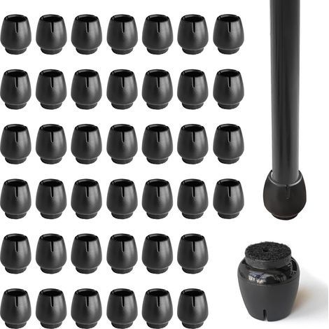 Lot de 40 bouchons pour chaises en silicone, embouts ronds en silicone, couvre-jambes de chaises, bouchons de chaises rondes, protéger le sol, antidérapant (1/5)
