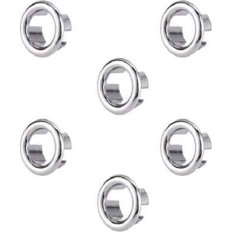 Anello di troppo pieno per lavello, 6 pezzi di anelli di troppo pieno per lavello, copertura per troppo pieno, anello di troppo pieno per lavello per bagno, cucina, lavello - Crezuo (1/4)