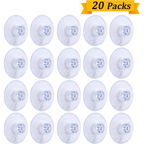 Lot de 20 ventouses de 45 mm en PVC transparent, sans crochets, transparentes.