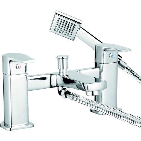 Bristan NVA BSM C Niva Deck Mounted Bath Shower Mixer Tap Hose + Shower Head (1/2)