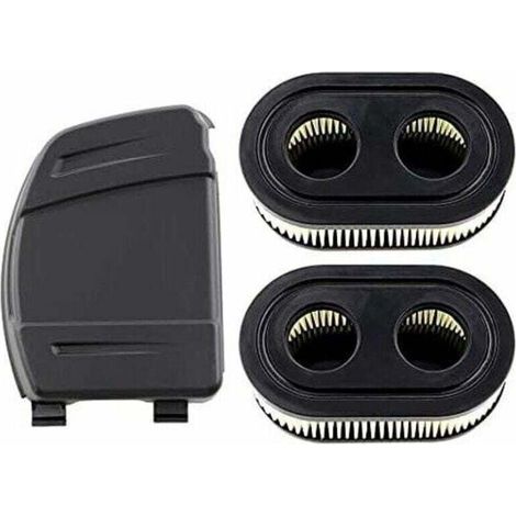 Juego de 2 filtros de aire y tapa compatibles con motores Briggs & Stratton 550E, 575EX, 575IS, 625EXI, 650EXI, 675EXI y 675IS. Repuestos: 594106, 798339, 798452 y 593260-KZQ.