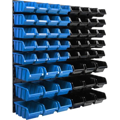 Organizador de herramientas de pared, material plástico, dimensiones 58 x 116 cm, compatible con diversas herramientas, montaje en pared, configuración ajustable. (1/5)
