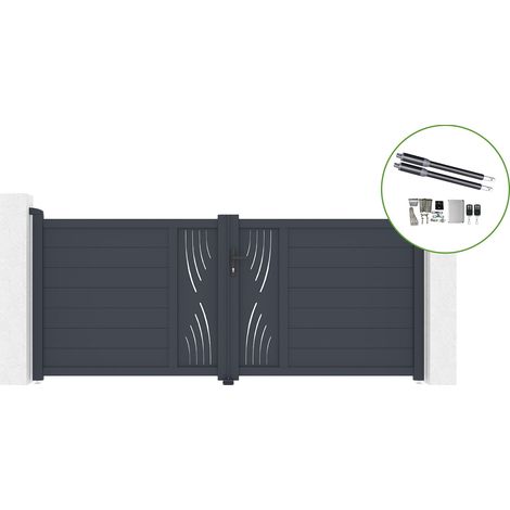 Portail battant 3m VELETA H.120cm alu + motorisation RANGER B150 (1/5)