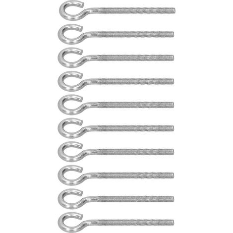 Lot de 10 crochets annulaires M6 en acier inoxydable 304 pour filets de protection solaire, boulon à œil fileté, accessoires pour serres (1/5)