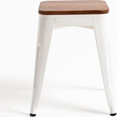 Packs Taburetes Pequeños - Pack 4 Taburetes Torix Pequeños Madera Natural - Blanco (1/5)