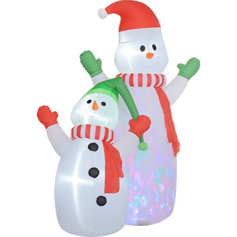 Déco Noël Gonflable Bonhomme Neige 240 cm, LED Intégrées, Blanc, Intérieur Extérieur, Hauteur 240 cm (1/5)