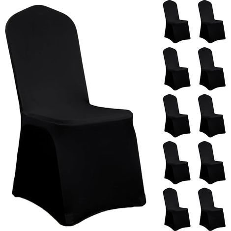 Lot de 10 Housses de Chaise en Élasthanne Extensible – Lavables et Universelles – Housses de Chaise Stretch pour Mariage, Fête et Banquet (1/5)