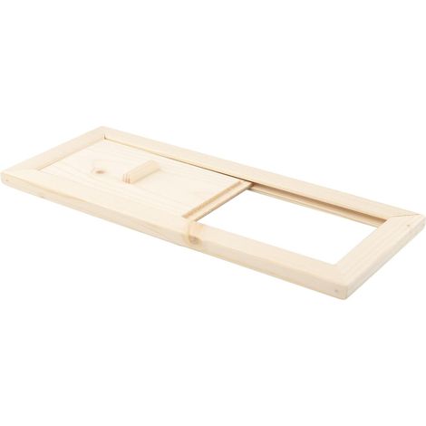 Grille d'aération de sauna réglable en bois pour contrôle du flux d'air du hammam – Valve d'échappement en bois 34 x 13,7 cm (1/5)