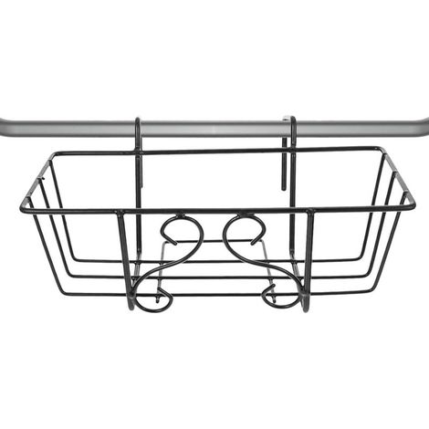 Support Suspendu pour Pots de Fleurs en Fer Noir, Cadre Carré 32 Cm, Étagère pour Plantes sur Rambarde de Balcon, Support Jardinière pour Décoration Balcon et Jardin Extérieur (1/5)