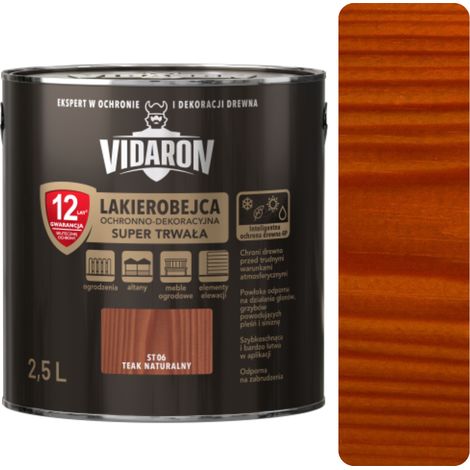Vernice protettiva intelligente Vidaron, super resistente, teak naturale, 2,5 l (1/3)