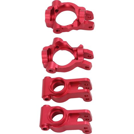 Vorderachsspindelhalterung aus Metall mit Hinterradnabenhalterung für Losi Lasernut U4 1/10 RC-Car (rot) (1/5)