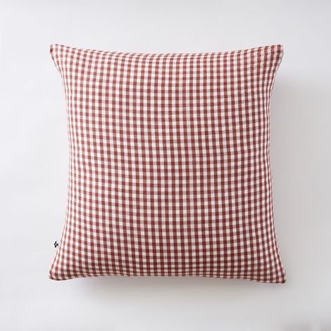 Taie d’oreiller 60 x 60 cm – Gaze de coton tissée teinte VICKIE Terracotta