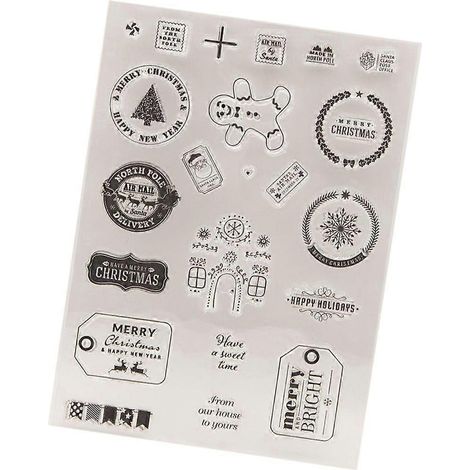 Tampon transparent sur le thème de Noël pour la création de cartes et le scrapbooking (1/4)