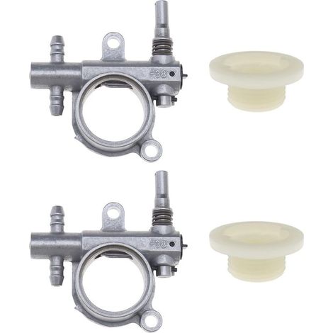 Lot de 2 pompes à huile pour tronçonneuse 25CC/38CC – Engrenage à vis sans fin – Alliage aluminium pour durabilité – Pièces de rechange outils électriques (1/5)