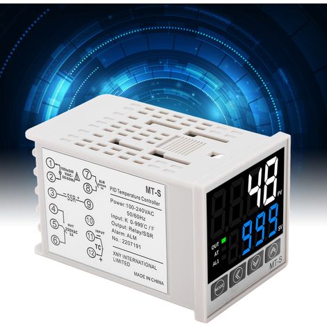 Régulateur de température intelligent PID à affichage numérique AC100-240V, avec régulation automatique, relais d'entrée de type KJE et sortie statique, 48 x 48 mm (1/5)