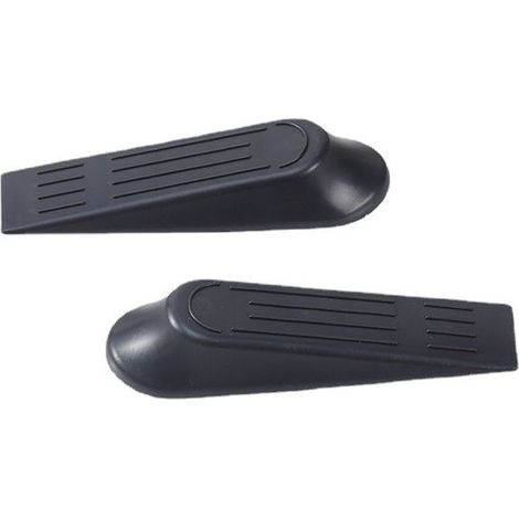 10 cuñas antideslizantes para puertas y suelos, topes de plástico para puertas y suelos (negro) (1/4)