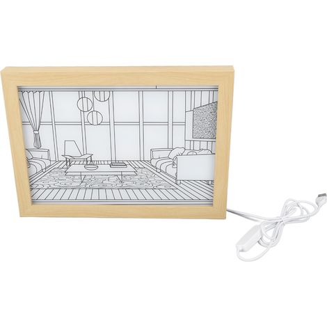 Tableau lumineux LED de nuit, alimenté par USB, style anime japonais bord de mer, simule le soleil, pour chambre ou salon (1/4)