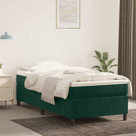 Estructura Estructura de cama con somier terciopelo verde oscuro 100x200 cm (1/5)