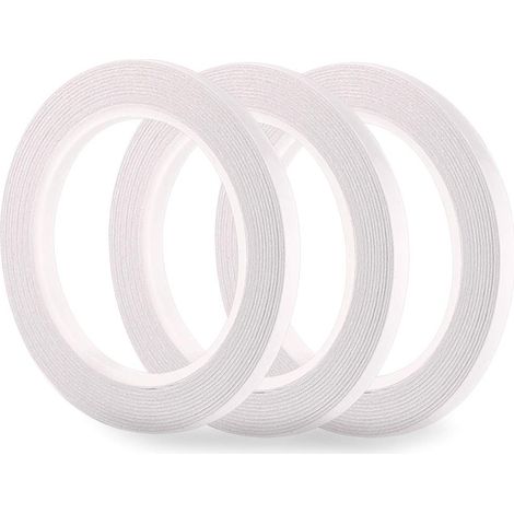 Lot de 3 rubans adhésifs double face Fepito, pratiques et résistants, pour le bureau, les loisirs créatifs et la couture, 6 mm x 30 m (30 m) (1/5)