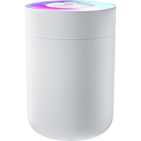 Humidificateur d'air USB coloré 230 ml avec veilleuse et minuterie pour bureau, chambre et voiture (blanc)
