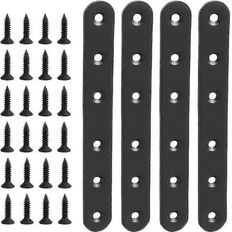 équerres plates droites en acier inoxydable pour la réparation du bois et du métal, équerres de jonction pour (1/5)