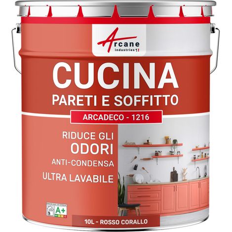 Pittura cucina lavabile, parete e soffitto: ARCADECO - 1216 - 10 L Rosso corallo - RAL 3016 - ARCANE INDUSTRIES (1/5)