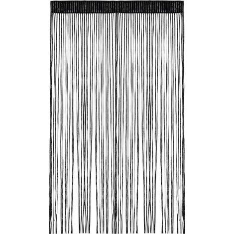 Insektenschutzvorhang 100x200 cm Schwarz, Drahtvorhang für Hochzeit, Café, Restaurant, Vitrine (1/5)