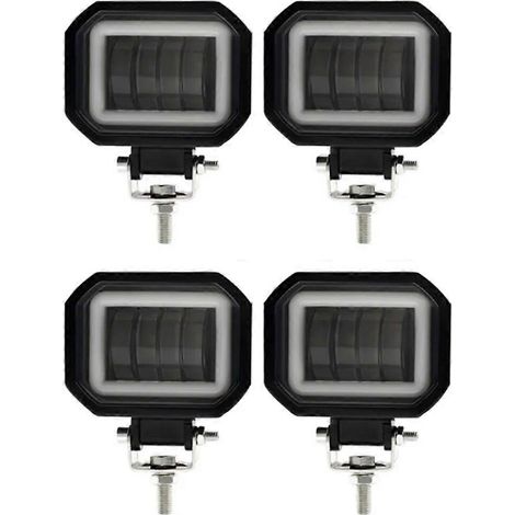 Projecteur de travail LED 3 pouces pour voiture, camion, moto tout-terrain, éclairage auxiliaire, 12 V/24 V, antibrouillards, blanc 6000 K, 4 x 40 W, carré (1/5)