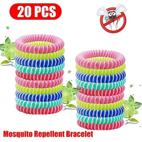 Bracelet anti moustique,Bracelet élastique anti-insectes,Répulsif moustiques,pour voyage,randonnée,camping,pêche,enfant,adulte,20pcs (1/4)