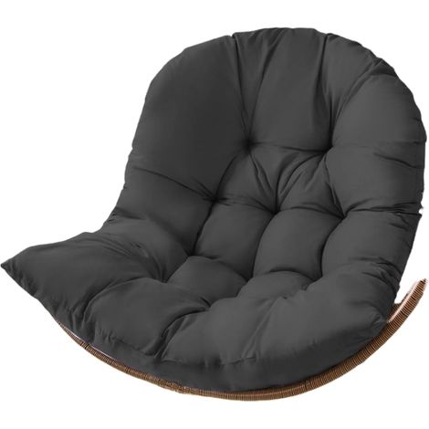 1 Coussin, Accessoire chaise suspendue, Tissu polyester, Rembourrage coton PP, Rond épais 80x120 cm, Jardin balcon intérieur (1/5)