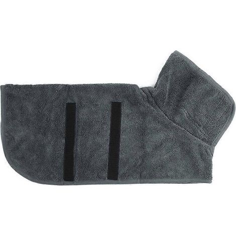 Vêtements unisexes pour animaux de compagnie, peignoir de bain en microfibre, accessoires pour chiots, serviette de plage portable - Gris S (1/5)