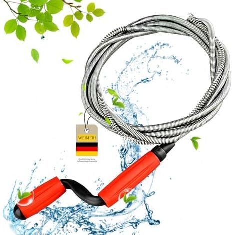 Furet Deboucheur Canalisation avec Manivelle, Professionnel Spirale Débouchage Canalisation-Sonde de Debouchage-Furet WC-Furet pour Les Evier Travaux Manuels -