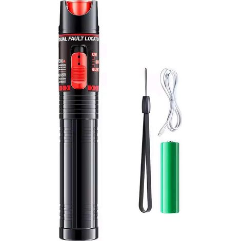 30mW Rechargeable Optical Fiber Visual Fault Locator VFL Tool red light pen Type-C connector fiber optic tester compatible with SC/FC/ST/LC connectors (1/5)