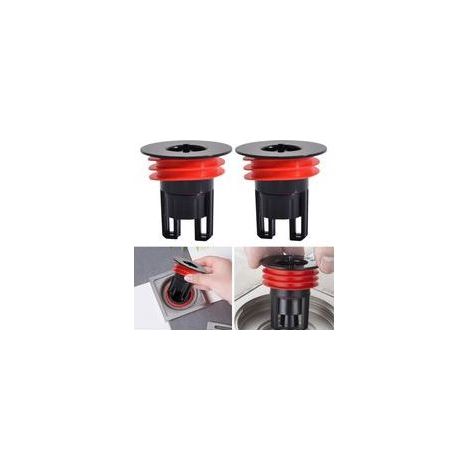 Scarico doccia antiodore, 2 pezzi, con inserto magnetico, per bagno e cucina (28-42 mm) (1/5)