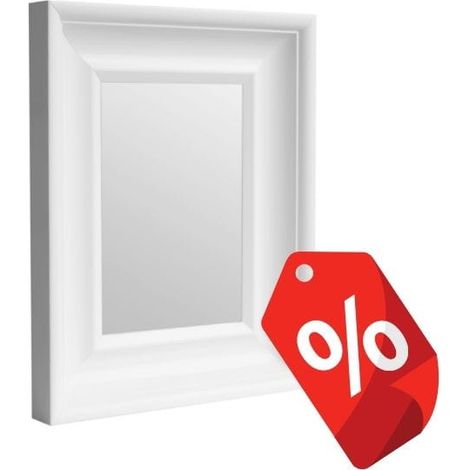 Espejo rectangular de madera clásico de 36x45 cm, blanco, BD art