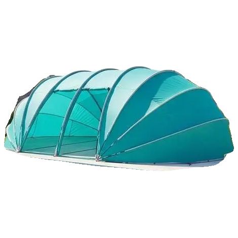 Tente de piscine, résistante aux intempéries, design enroulable, Bleu (1/5)