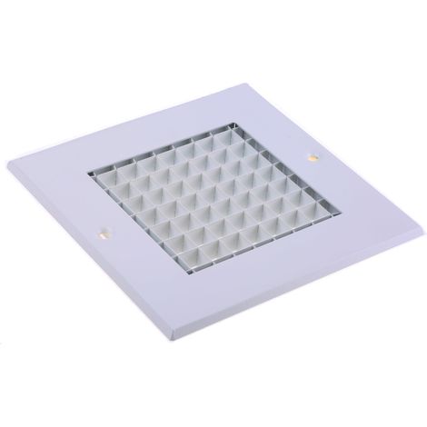RS PRO Grille, 125 x 125mm, Aluminium Blanc ( Prix pour 1 )